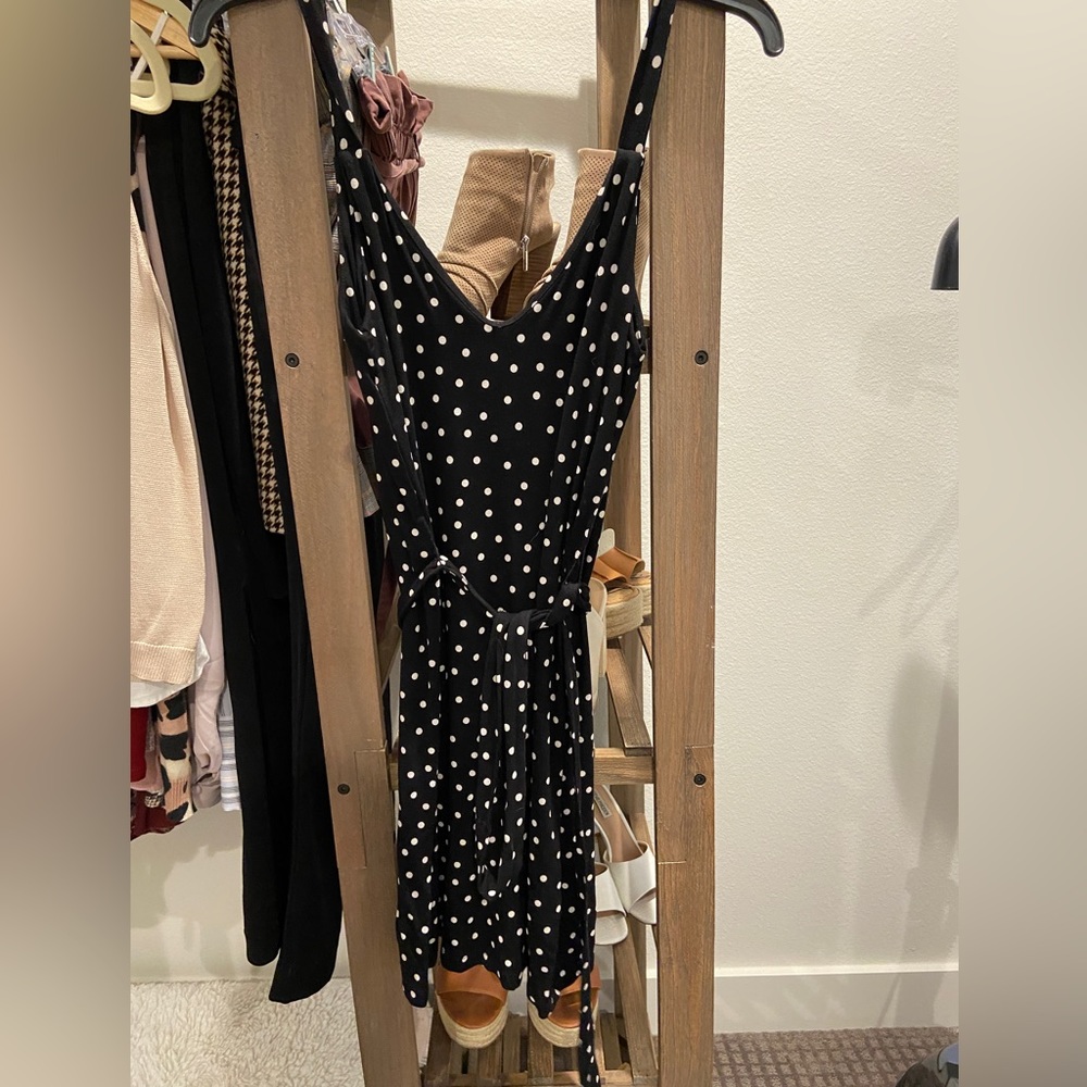 Black and white polka dot dress